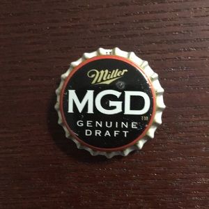 MGD Miller Beer Bottle Cap Pin Rare 1989s Vintage